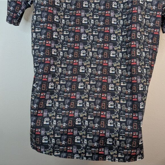 Jared Lang Camera Print Eclectic Streetwear Preppy Academia Top XXL - Picture 9 of 11